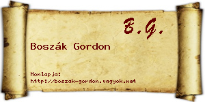 Boszák Gordon névjegykártya