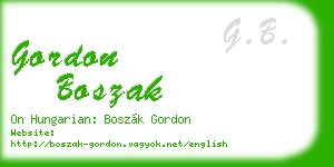 gordon boszak business card